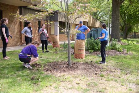 Photo of students participating in Day of Service