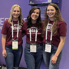 Image of Paige Hocking, Abby Jolley and Rachel Kitzmann, SIU 2023 Challenge Bowl team