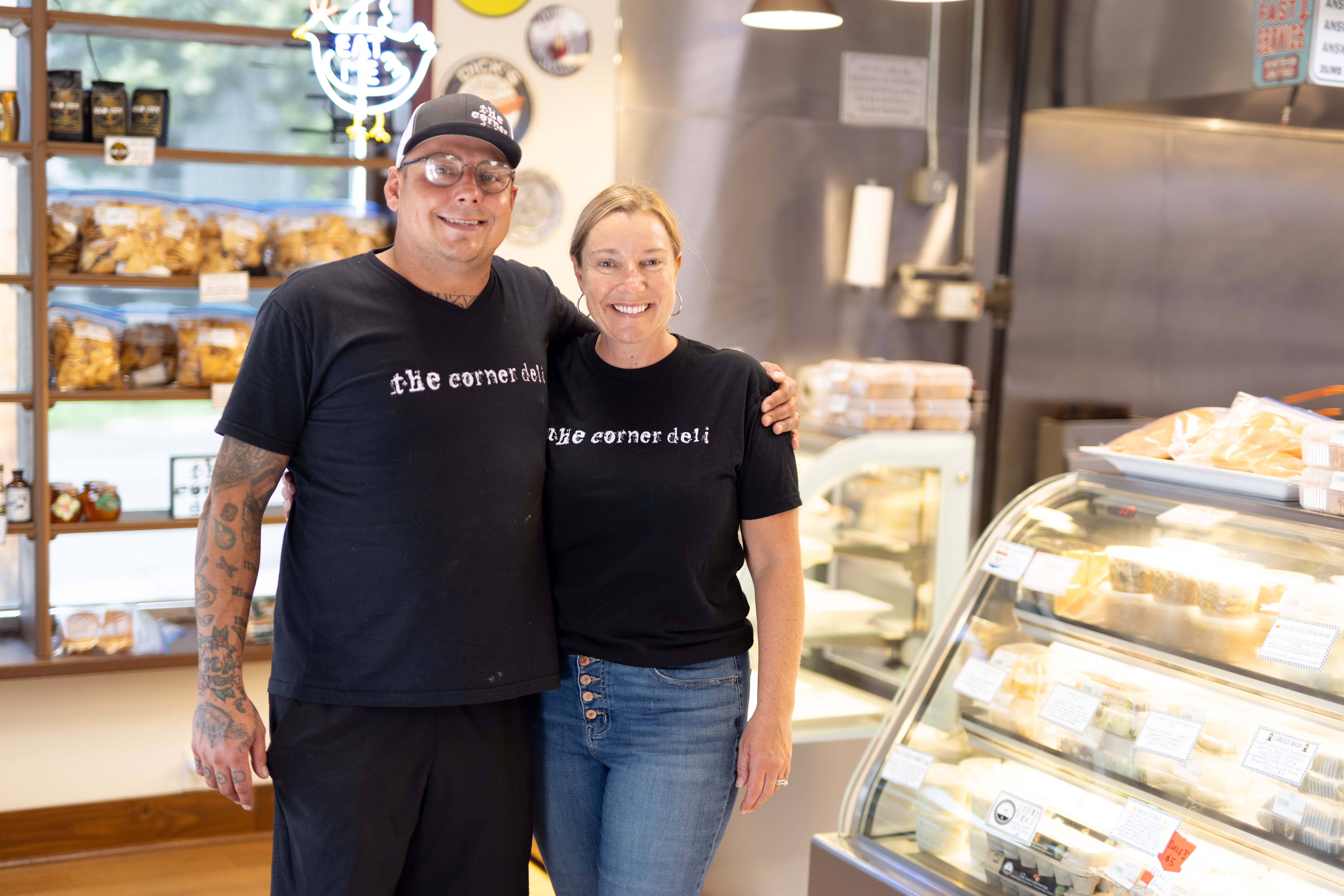 hearing patient and co-deli owner with husband