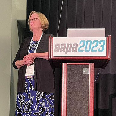 Image of Dr. Laurie Ryznyk presenting at the 2023 AAPA conference