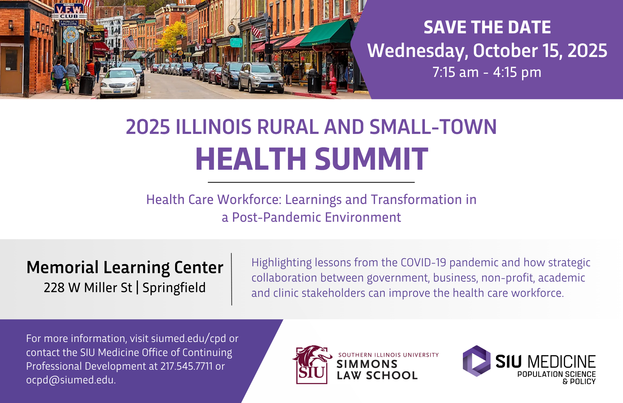 Save the date for the 2025 Rural Health Summit