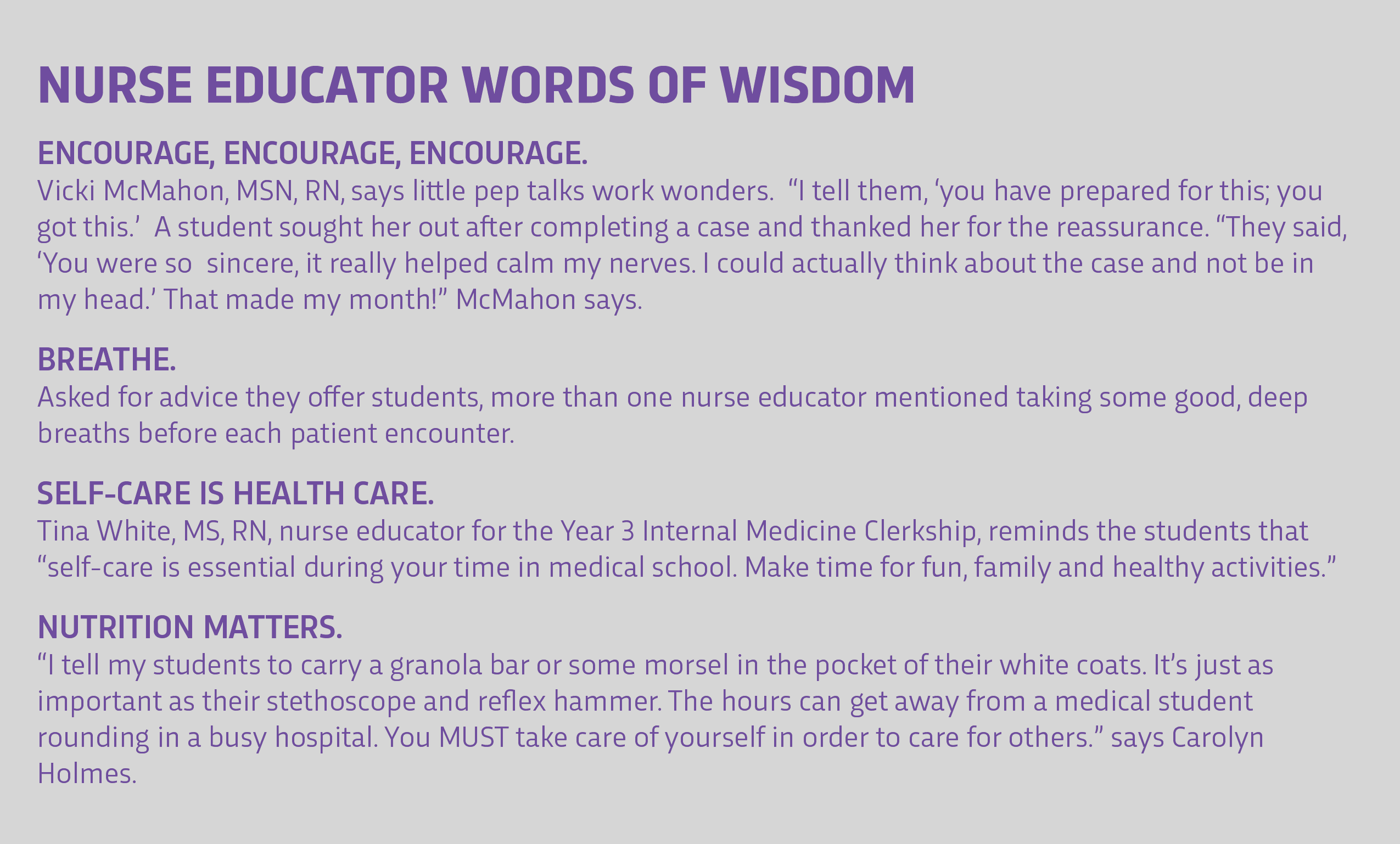 Nurse educator words of wisdom
