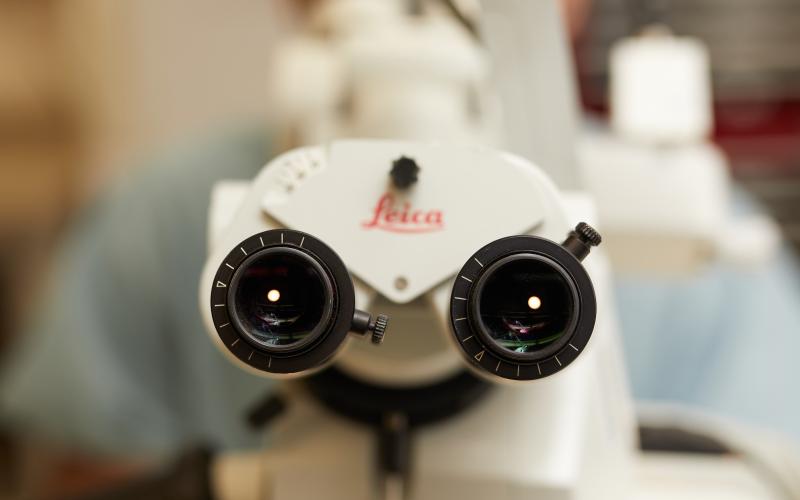 Close up of Leica Microscope