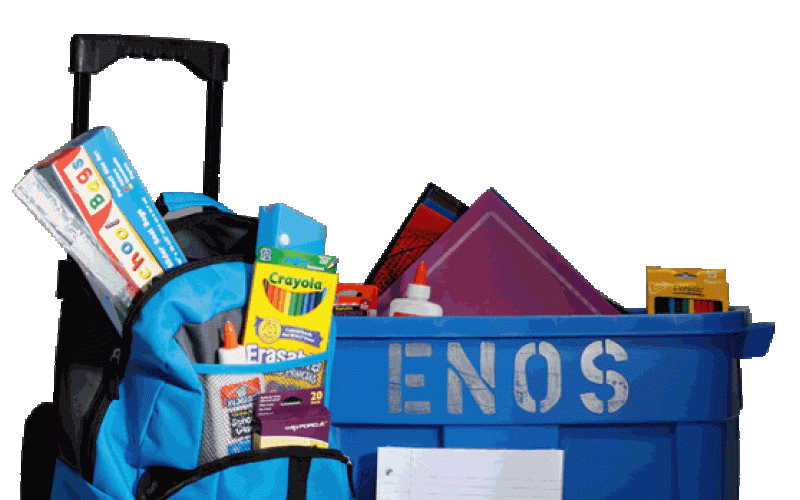 Blue bins for Enos items