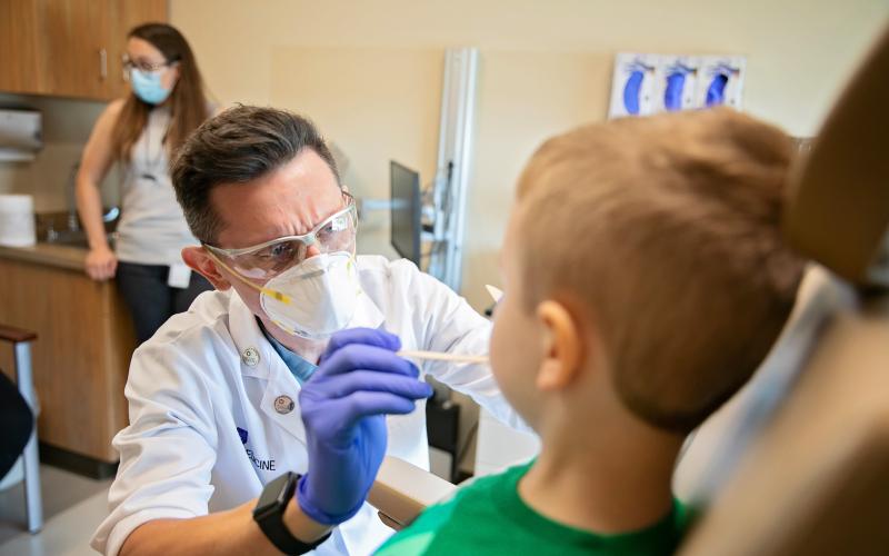 Dr. Johnson with cleft patient