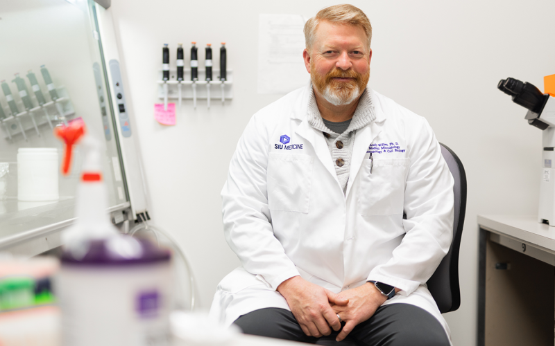 Andrew Wilber in his lab