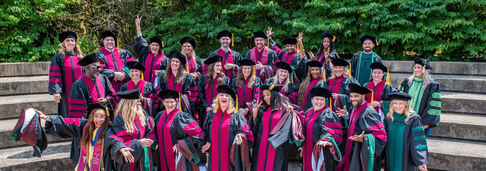 Image of the Class of 2025 celebrating at the SIU DMSc Hooding Ceremony
