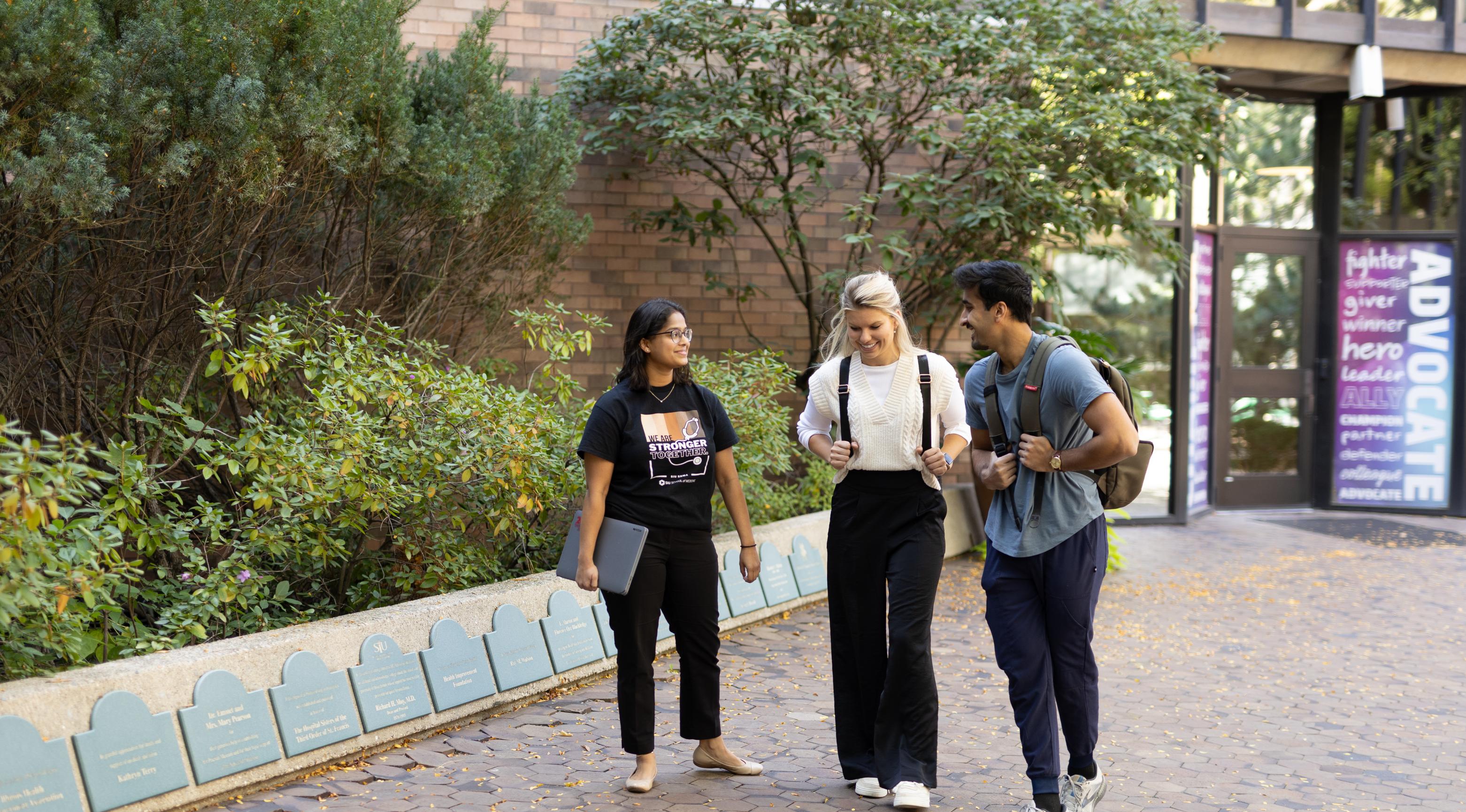 Medical Students in Courtyard