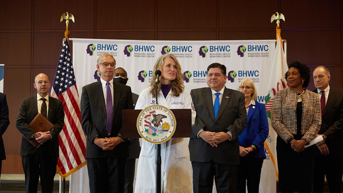 Dr. Kari Wolf & Gov. JB Pritzker