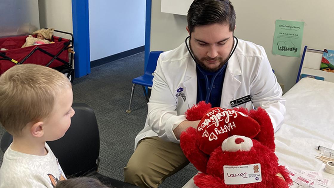 Valentine bear care at Doll Clinic