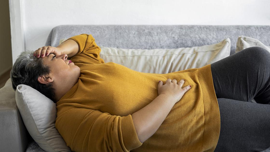 Woman on couch