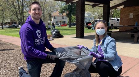 Medical Students Cleaning Up Leaves