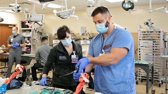 Two Emergency Medicine Physicians in Simulation Lab