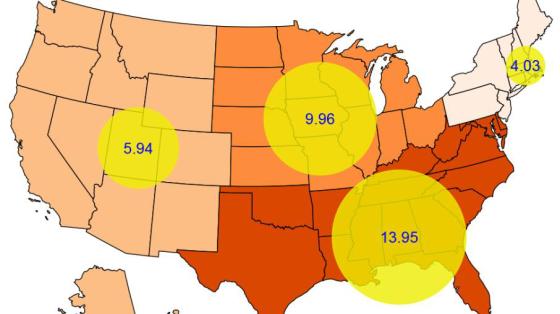 Firearm injury US map