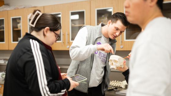Medical student in classroom