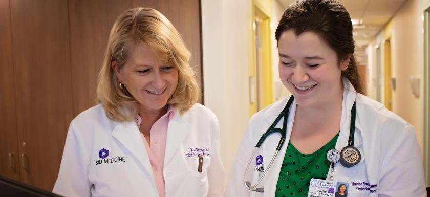 Dr. Erica Nelson with OB Resident