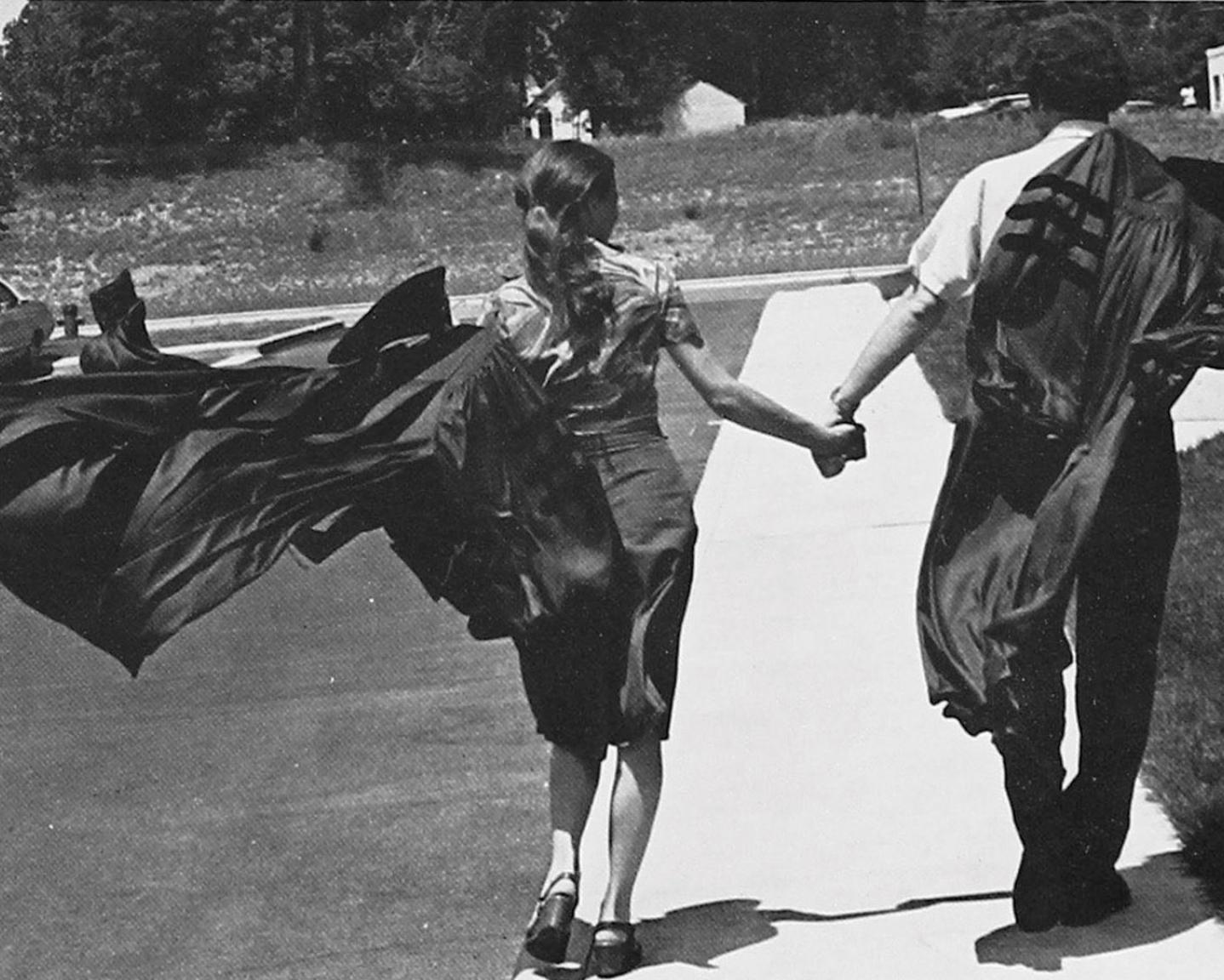 Graduation Gowns Blowing in the Wind