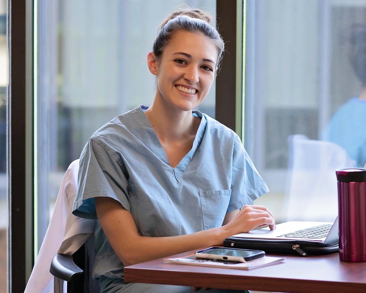 Medical Student in Library