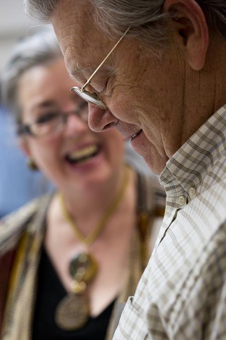 Elderly man smiling