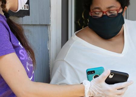 Public Health Worker with Phone