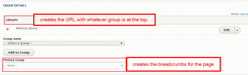 website help - add groups to a page