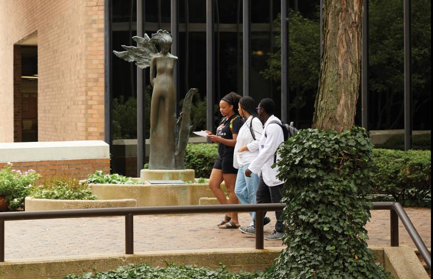 Students in courtyard